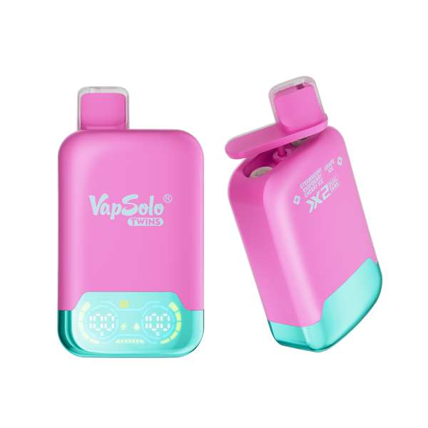 VapSolo TWINS 20000 Puffs: Een Smaakvolle Revolutie in Wegwerp Dampen met Aardbeien-Frambozen-Kersenijs en Druivenijs