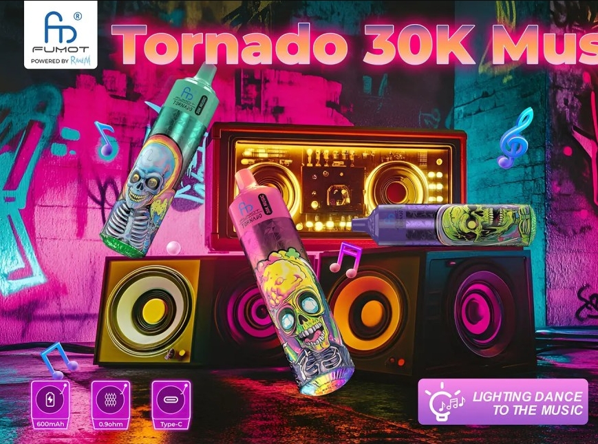 Fumot Tornado 30k Music Wegwerpvape - Aardbei Watermeloen: Een Revolutionaire Vapingervaring