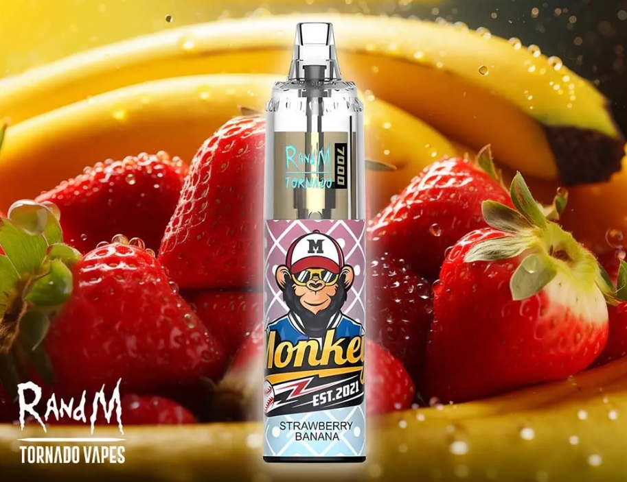 RandM Tornado 7000 - Aardbei Banaan: Jouw Belgische Zomerdroom in een Vape