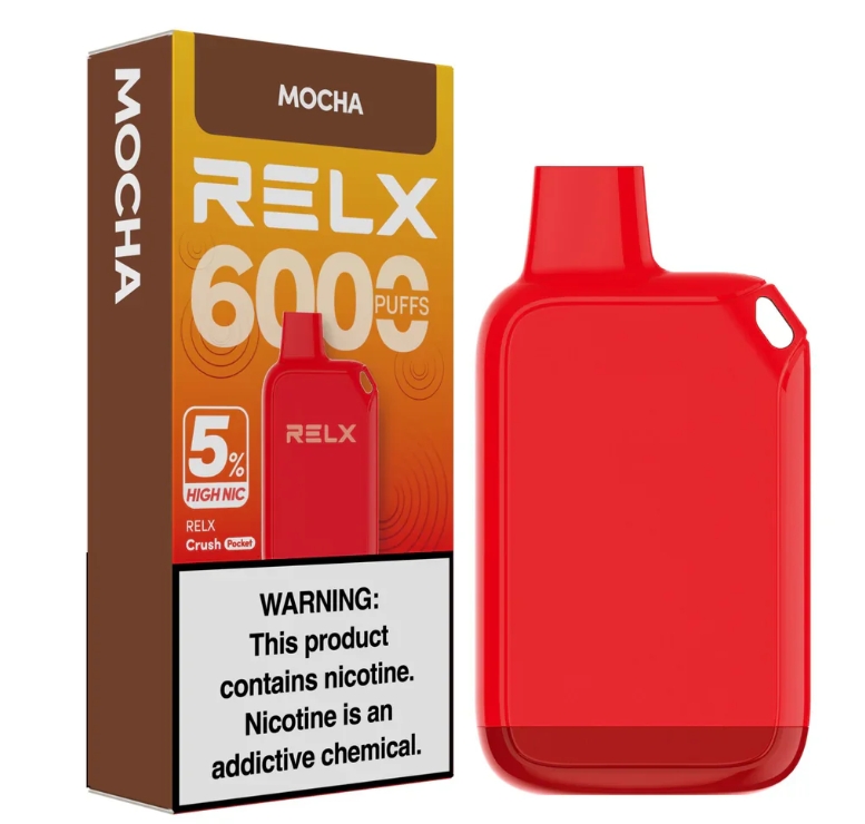 RELX Crush Pocket 6000 Puffs Vape - Mokka: Jouw Stijlvolle Nederlandse Dagelijkse Metgezel