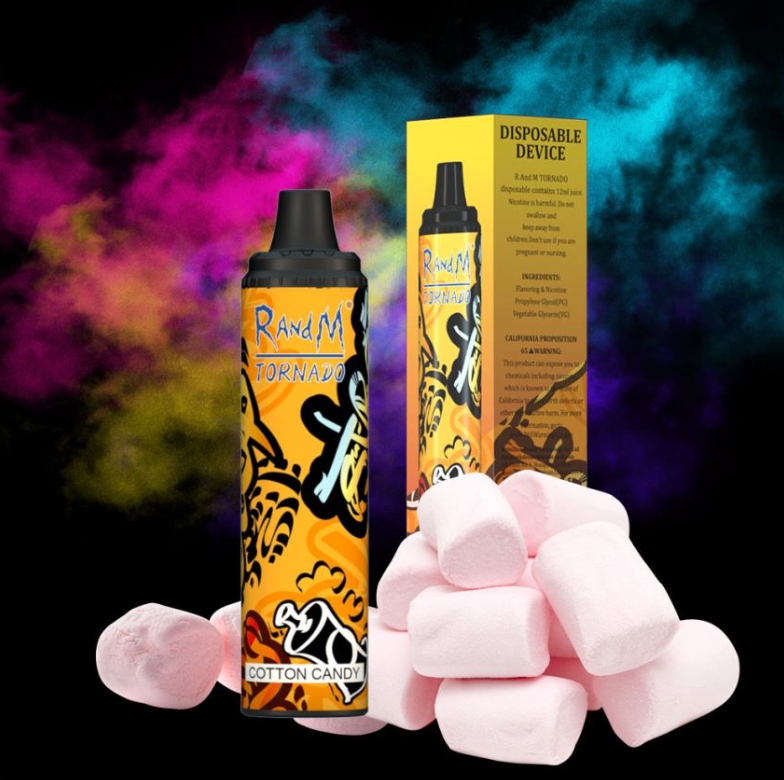 RandM Tornado 6000 Puffs Vape Pod – Suikerspin: Een Speelse Ontploffing van Smaak en Technologie in de Nederlandse Vapesector