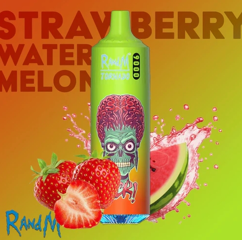 Aardbei Watermeloen Sensatie: Ontdek de Zomer in Elke Puff met de RandM Tornado 9000!