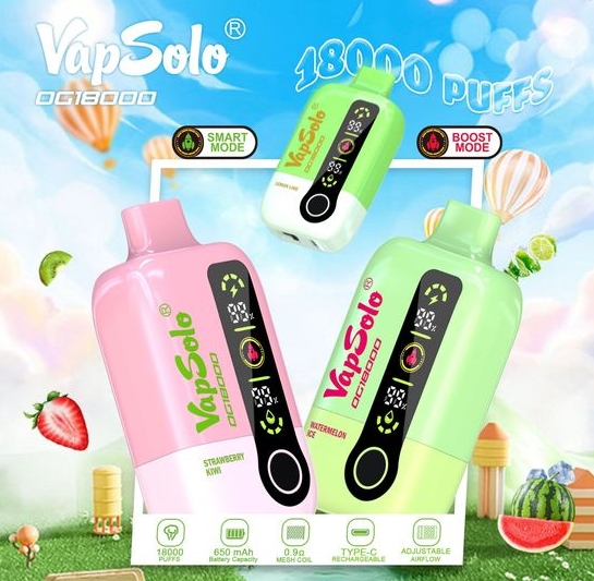 Geniet van Ongeëvenaarde Vape-vermaak met de VapSolo DG18000 - Aardbei Kiwi Sensatie!