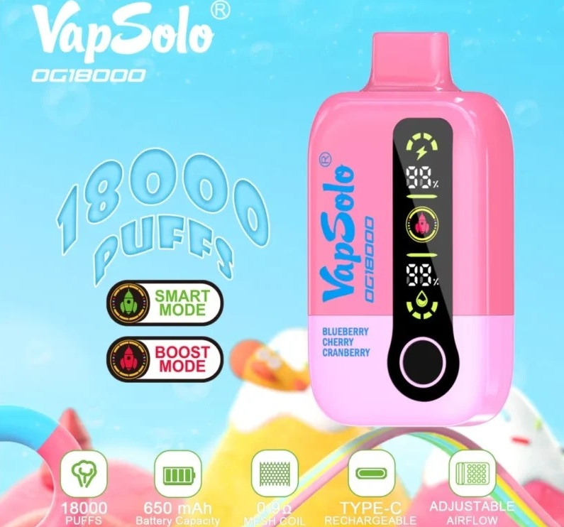 Dikke Wolken & Pure Smaken: Ontmoet de VapSolo DG18000, Jouw Nieuwe Favoriet (Bosbes Kers Cranberry!)